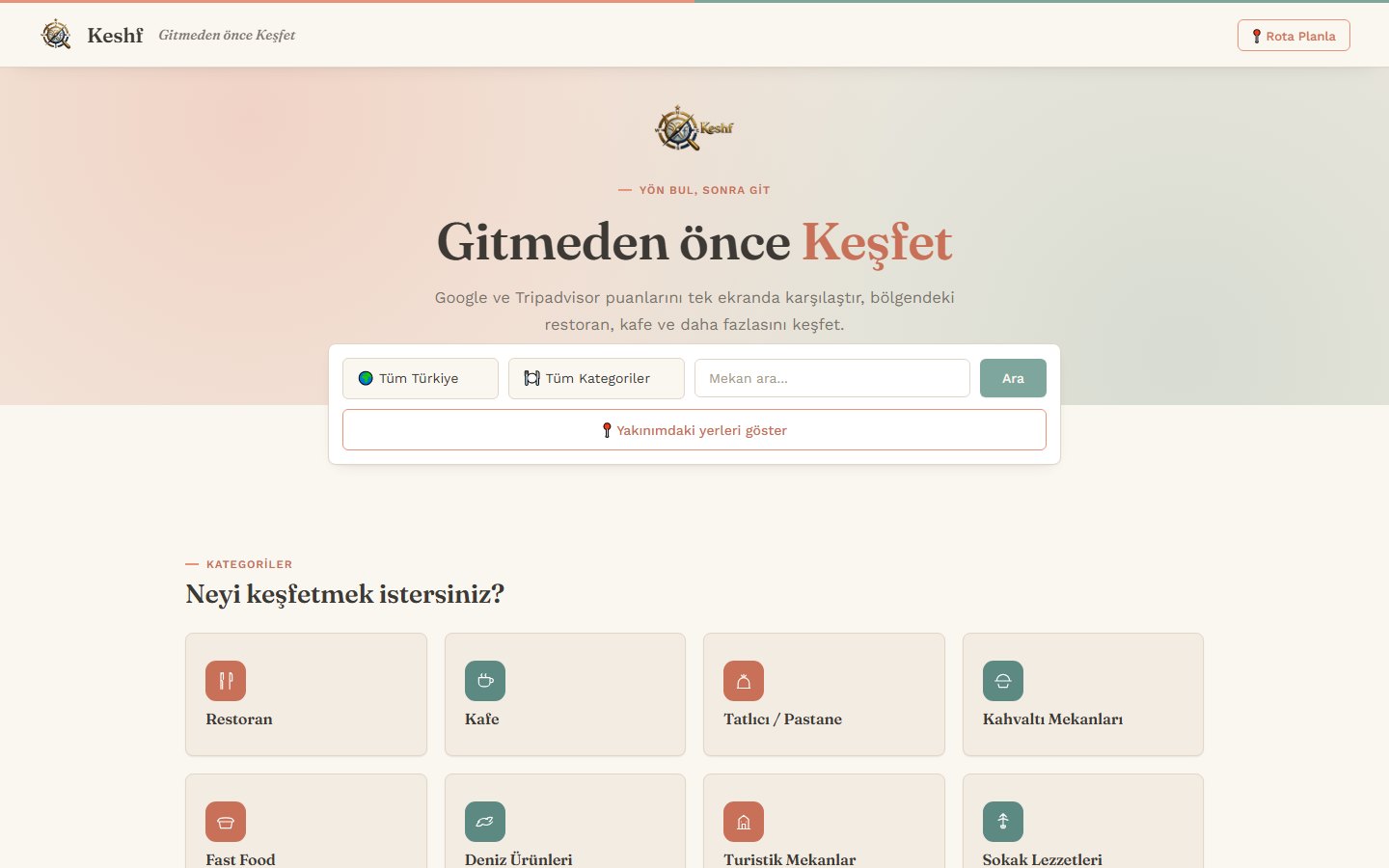 Keşf ekran görüntüsü